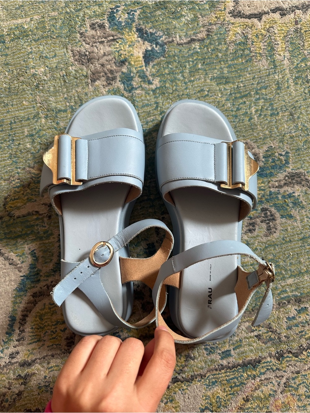 Light Blue Platform Italian Sandals